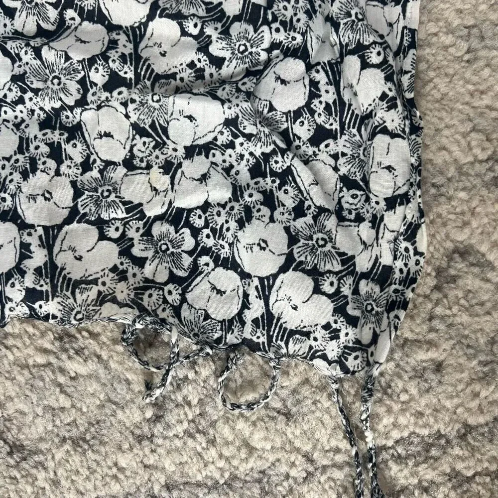 Blue and White Floral Scarf